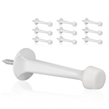 10 Pack Solid Rigid Door Stops - Heavy Duty Door Stoppers Wall Protector with...