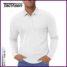 TACVASEN Long Sleeve Polos Quick Dry T-shirts Mens Breathable Sports Tees Casual