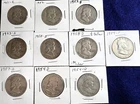 Lot of 10 Franklin Half Dollars with a ASW of 3.6169 Silver.