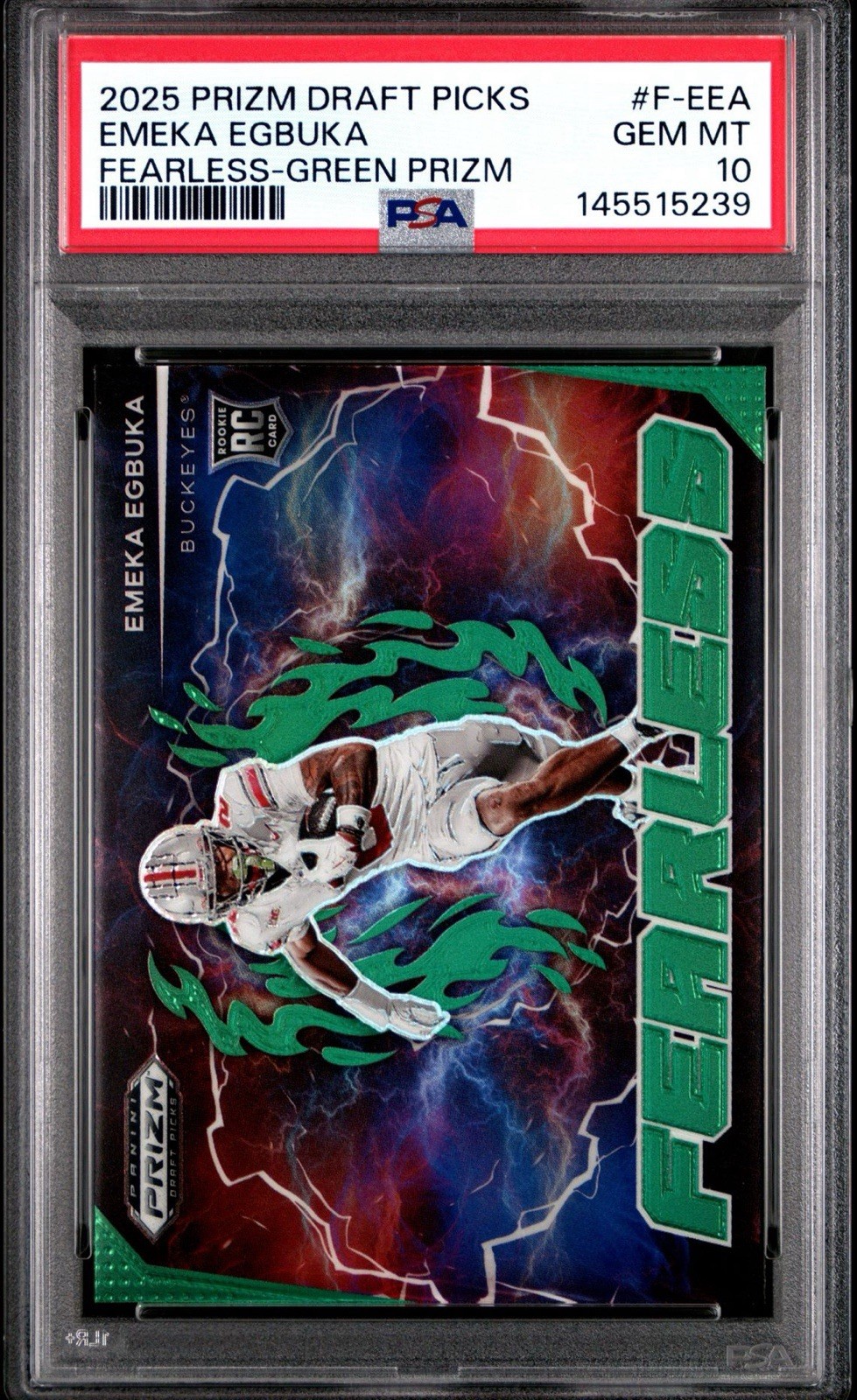 Emeka Egbuka Panini Prizm Draft Picks Fearless #FEEA Green Prizm