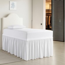 Ruffled Dust Ruffle Twin XL, 36 Inch Drop Brushed Microfiber, White