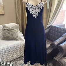 Vintage Gunne Sax Jessica McClintock Velvet Dress Retro Size 5