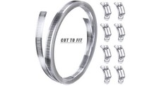 12ft Stainless Steel Hose Clamp Kit with 8 Worm Gear Fasteners Adjustable DIY