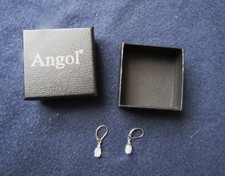 Earrings with  Diamond and Pear Stones .925 New.