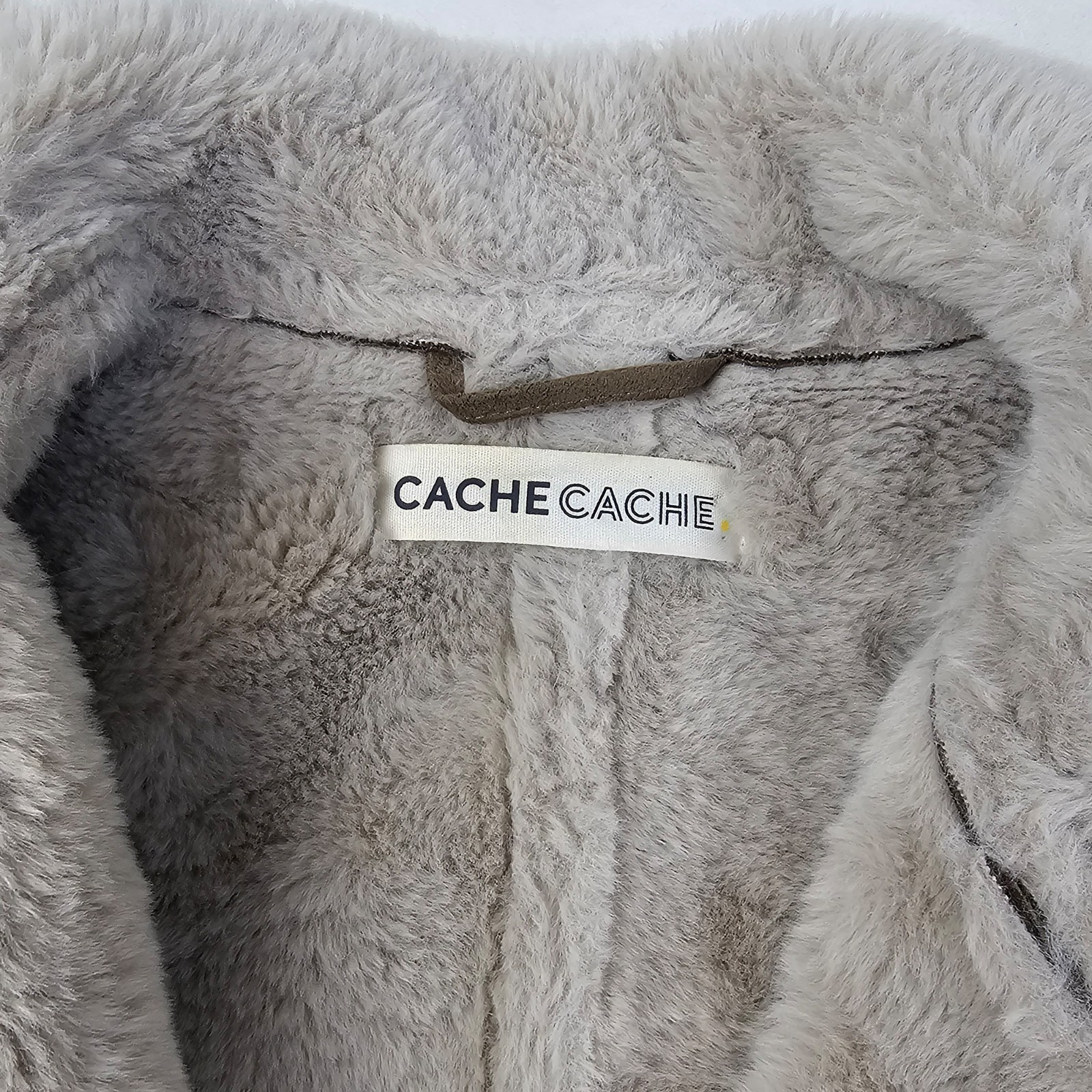 CACHE CACHE women's jacket shearling sheepskin fa… - image 4