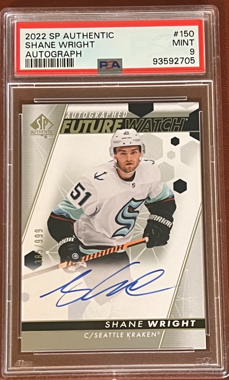 Shane Wright Future Watch Auto /999 - PSA 9 2022-2023 SP Authentic