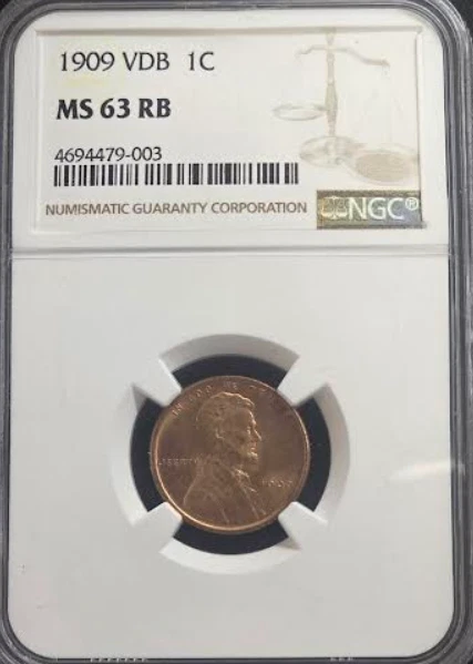 MS 63 Graded 1909 Year Lincoln Wheat US Small Cents (1909-1958