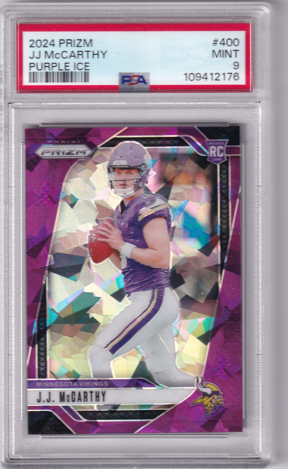2024 Panini Prizm #400 J.J. McCarthy Purple Ice #/225