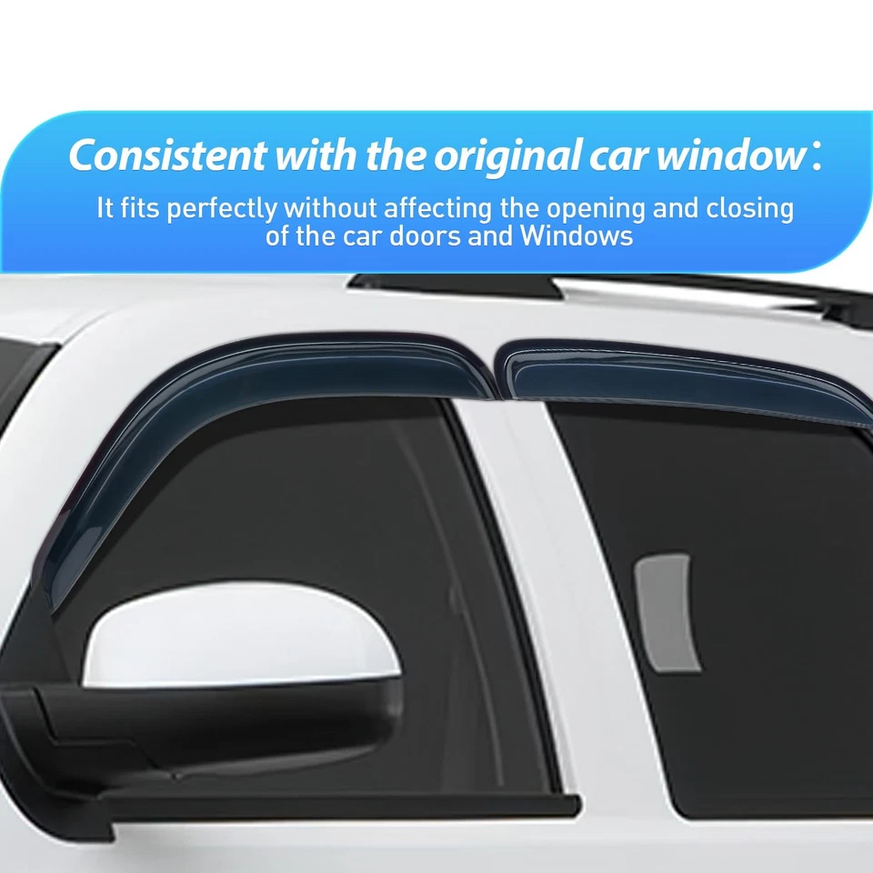 Nilight Window Rain Guards for Chevy Tahoe/GMC Yukon 2007-2014 Window Visors - Image 2 of 4