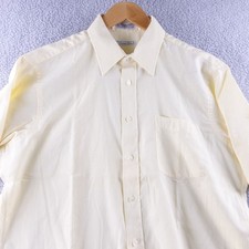 Vintage Christian Dior Mens Short Sleeve Striped Shirt Yellow Size 16 1/2 SS USA