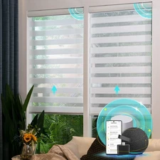 Motorized Blinds with Integral Valance Zebra Upgraded Smart Custom Size Autom...