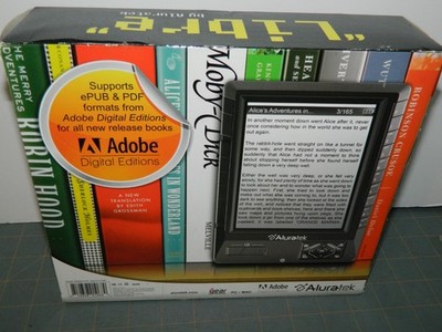 NEW SEALED Aluratek LIBRE eBook Reader Pro Model AEBK01FS +100 Books FREE SHIP