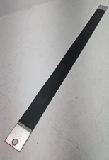 24" x 1-1/2" x 1/16" -  Braided Flat Tinned Copper Ground Strap w/ Rubber Cover