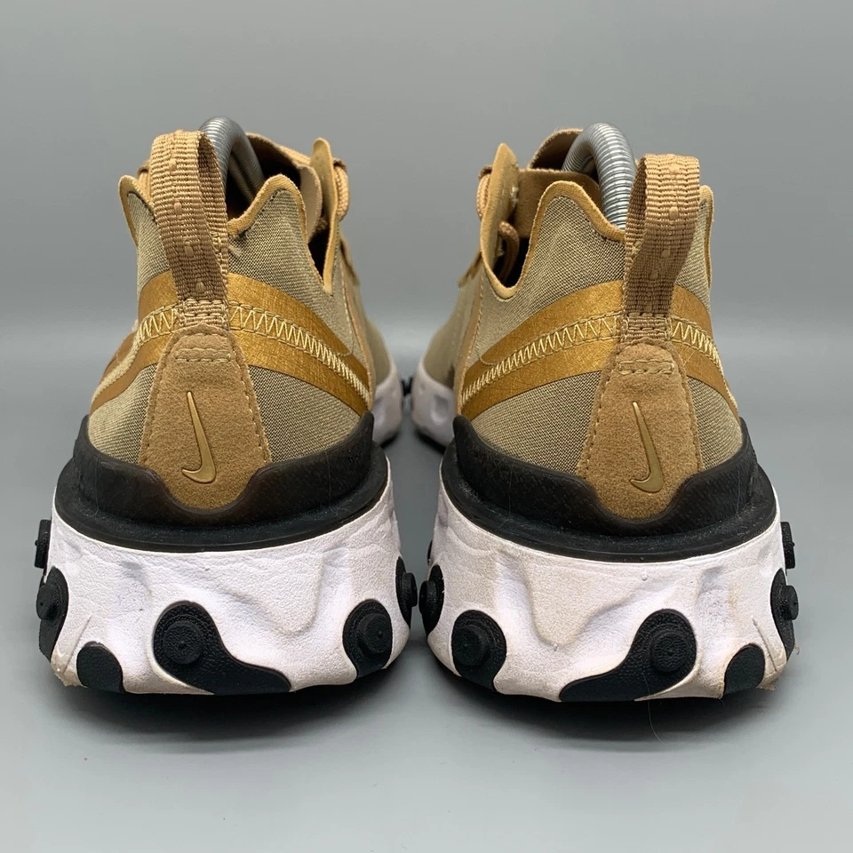 Nike React Element 55 Metallic Gold Running Shoes BQ6166-700 Men's Sz 9.5 - Image 3 of 4