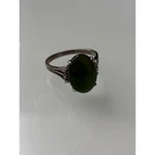 Vintage Sterling Silver Jade Ring Size 7