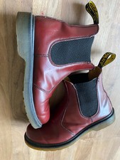 DR MARTENS CHERRY RED or ox blood  LEATHER CHESEA BOOTS SIZE UK 7 2976