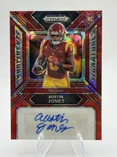 2024 Prizm Draft Picks Austin Jones Sensational Signatures Red Ice Auto #SS-AJS