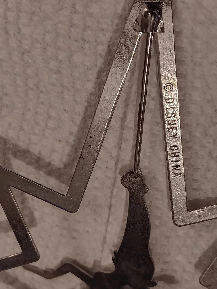 Disney Tinkerbell Silver Spinning 3pc. Ornament. Used In