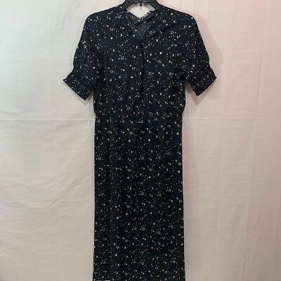 Influence Women NWT Midi V-Neck Dress w/Front Split Hem in Heart Print Size US 8