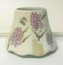Home Interiors SHADE/Topper, LAVENDER FIELDS, Butterfly, 5.25"W IMPERFECT/Speck