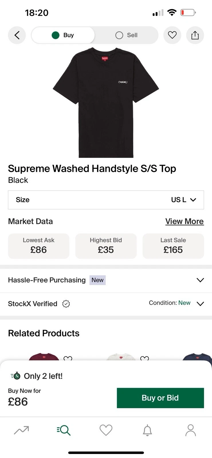 T shirt noir neuf SS24 Supreme étiquette lavée taille L ✅ coupe baggy ✅