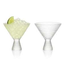 Clear Hobnail Martini Glasses - Embossed Martini Glasses - 9oz