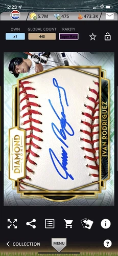 2021 Topps Bunt Mega Pack Super Rare Diamond Icons Sig Ivan Rodriguez DIGiTAL