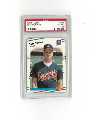 1988 Fleer #539 TOM GLAVINE (RC) Graded PSA GEM MINT 10! Addt'l Cards Ship FREE!