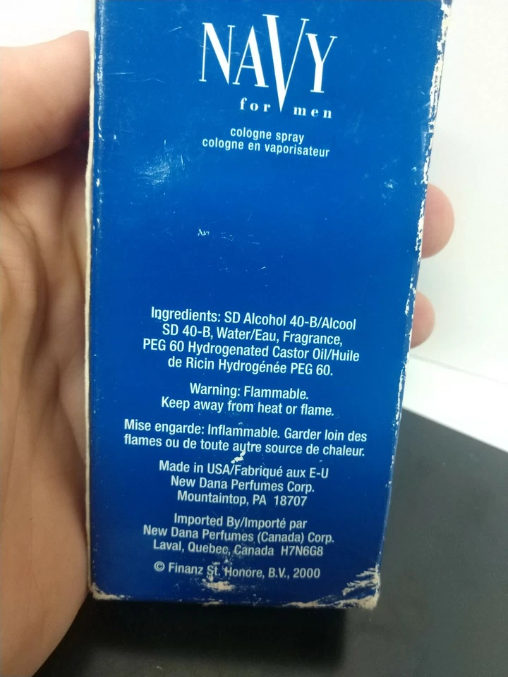 Spray de colonia para hombre Navy by Dana 1 oz/30 ml - nuevo en caja - la caja está usada Foto 3 de 4