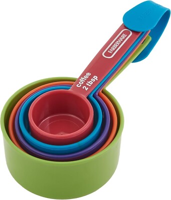 Farberware Professional Plastic Measuring Cups with Coffee Spoon, Multicolor