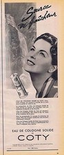 PUBLICITE ADVERTISING 045 1954 COTY Eau de Cologne solide