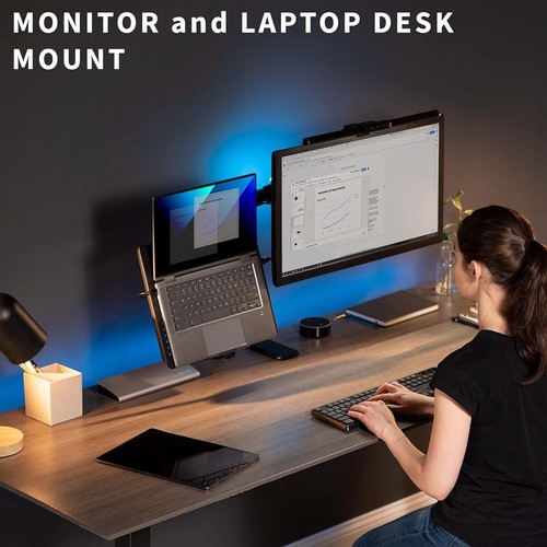 VIVO Noir Entièrement Réglable 13 à 32 Pouces Simple Ordinateur Moniteur et Ordinateur Portable - Photo 8/9