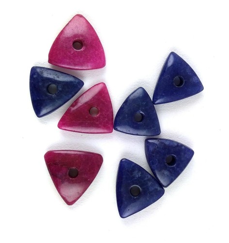 Cabujones lisos con forma de triángulo de jaspe de ágata natural para hacer joyas de piedras preciosas - Imagen 3 de 5