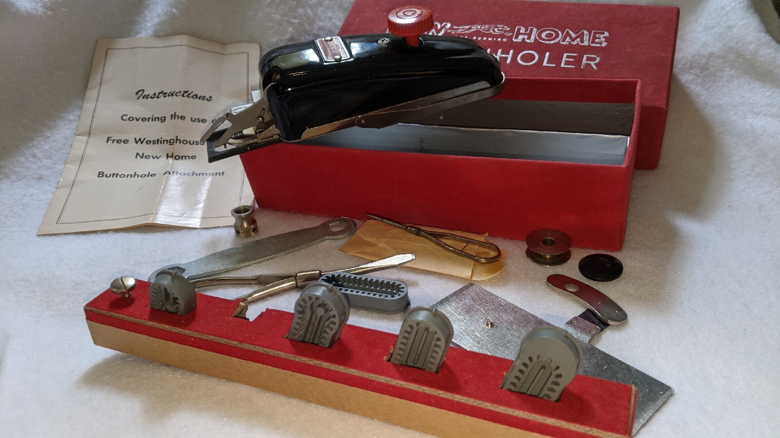 Vintage New Home Buttonholer Light Running Sewing Machine Attachment eBay