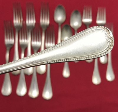 15 Pc Christofle France MALMAISON Silverplated 6'' - 8'' FORKS & SPOONS