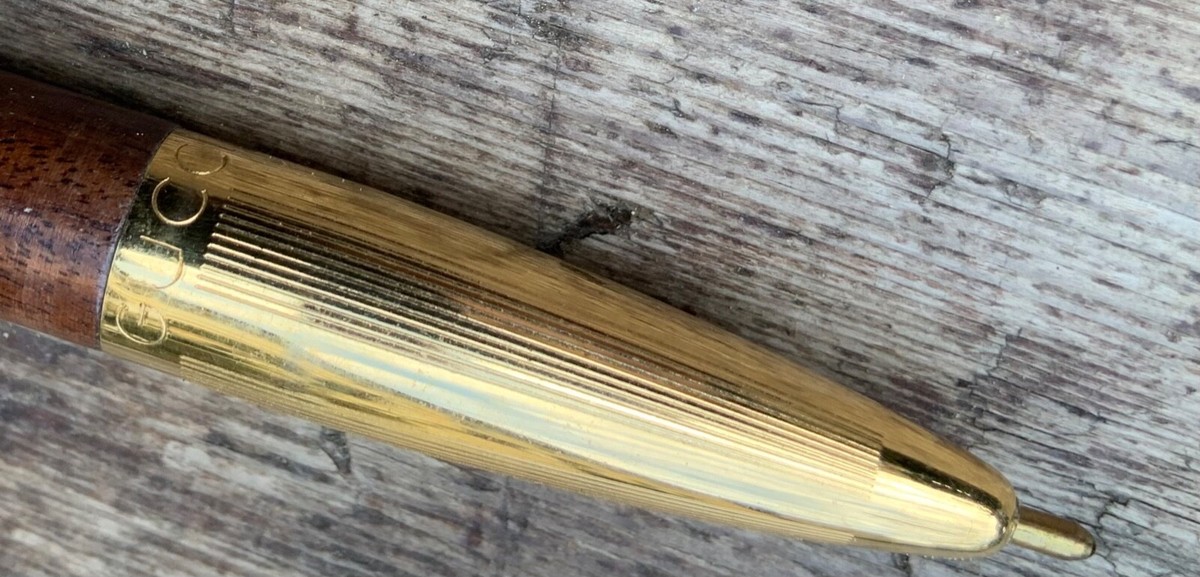 GUCCI VINTAGE PENNA A SFERA LEGNO DI MOGANO E METALLO DORATO | eBay