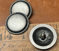 metal buttons pewter shank 3pcs 1 1/8"