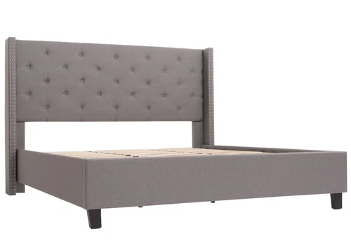 Polsterbett HWC-N59, Bett Bettgestell mit Lattenrost, Massivholz Stoff 180x200cm - Bild 4 von 17