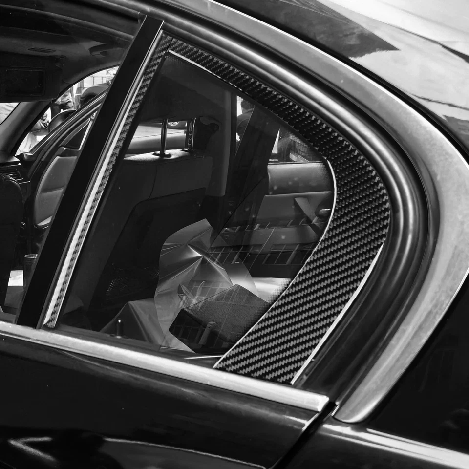 Cubierta de ventana triángulo trasero de fibra de carbono real para BMW Serie 3 M3 E90 05-12 Foto 3 de 4