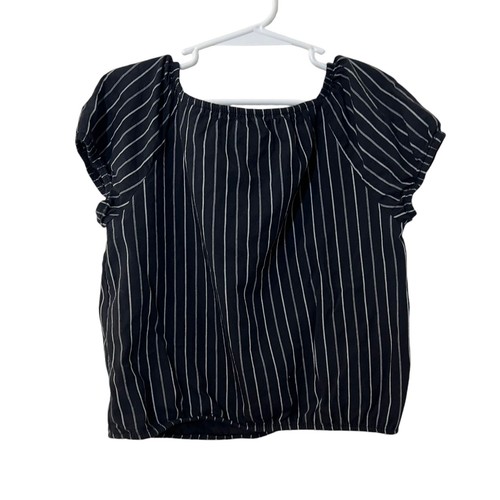 Abercrombie Kits Girls Two Piece Pant Set 7/8 Crop Top Striped Black and White - Picture 3 of 9