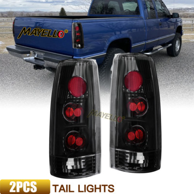 Tail Lights for 1988-1998 Chevy GMC C/K 1500 2500 3500 Black Smoke Brake Lamps