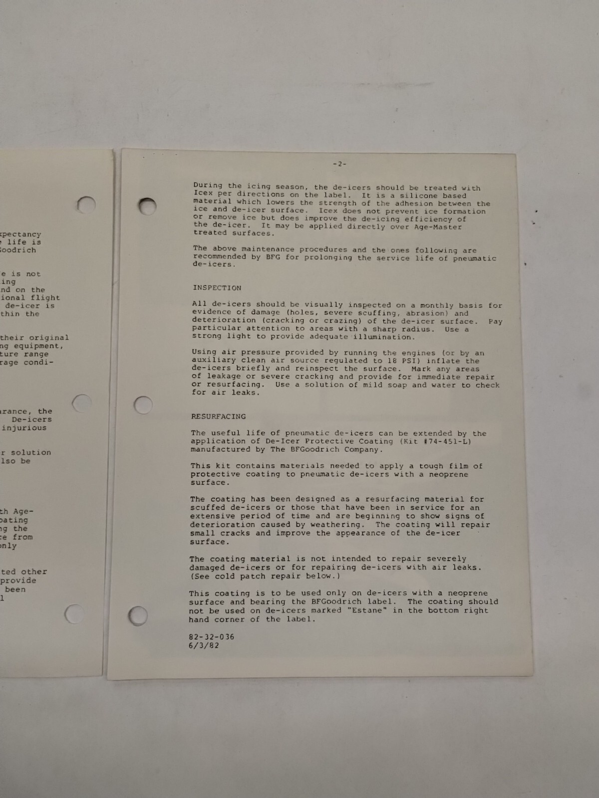 BF Goodrich Pneumatic De-Icers Supplementary Maintenance Operations-Copy