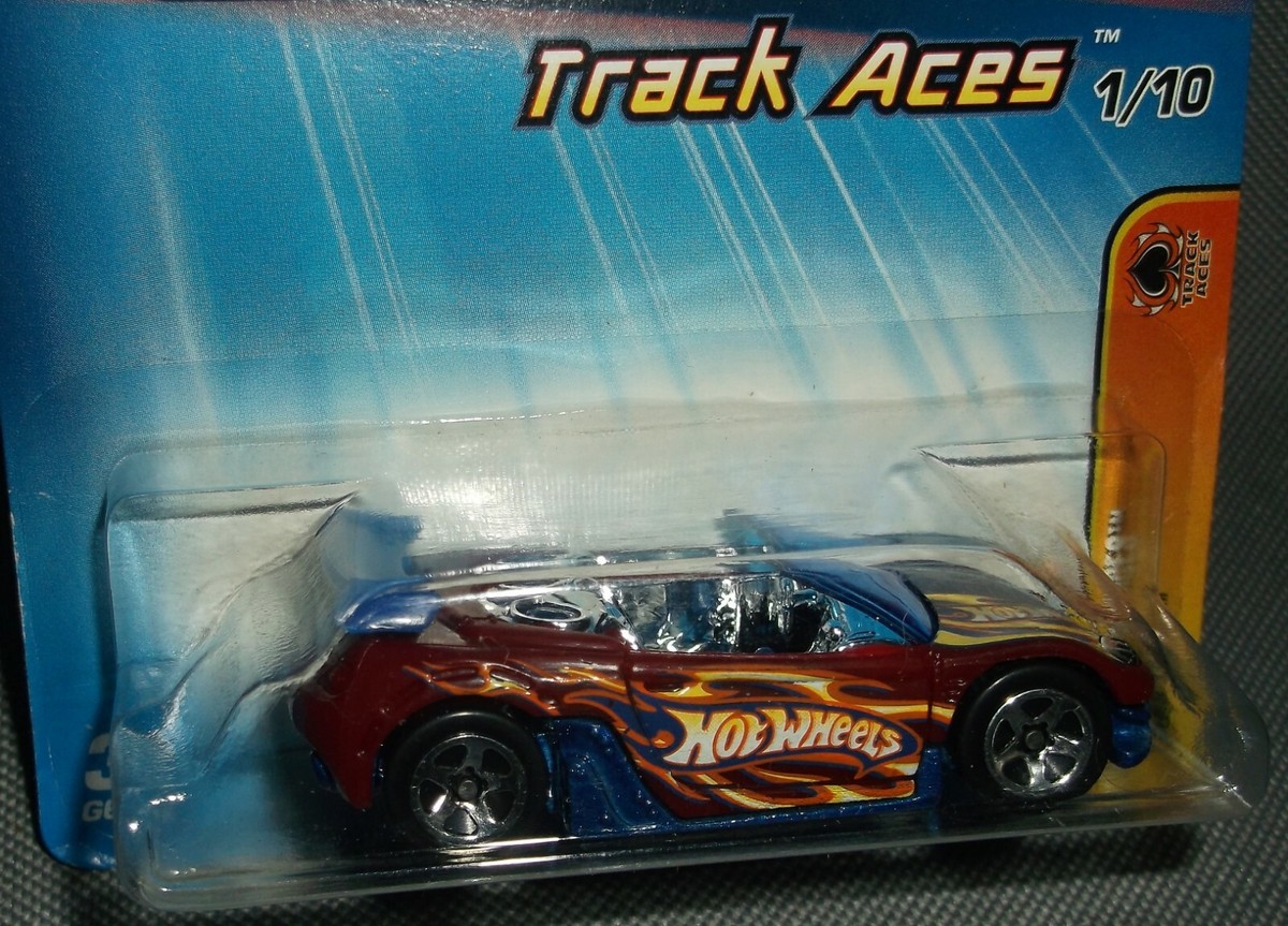 Hot Wheels 2005 #061 Track Aces #1 of 10 Trak Tune Red Blue Chrome