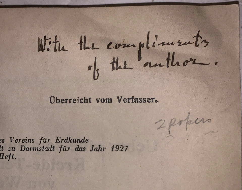 INSCRIBED, 1927-1928, 3 WORKS by HANS K E KRUGER, GEOLOGY, ARCTIC, GREENLAND - Image 4 of 4