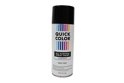 Quick Color 10 Oz. Gloss Black General Purpose Interior Exterior Spray Paint
