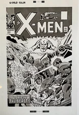 Production Art X-MEN #15 cover, JACK KIRBY, DICK AYERS art, 11x17. Beast