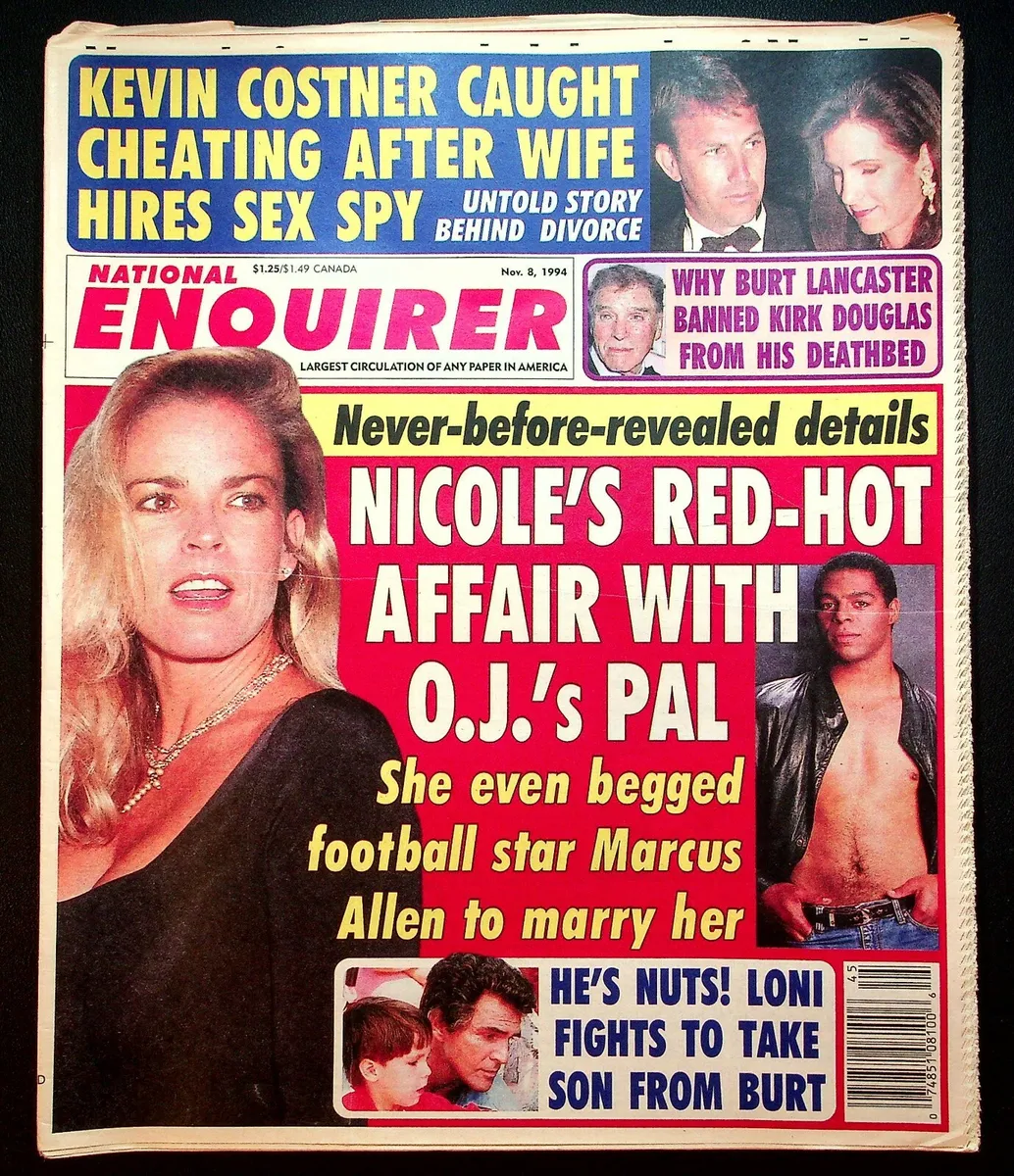 VINTAGE National Enquirer Tabloid November 8 1994 OJ Simpson Marcus Allen NFL eBay