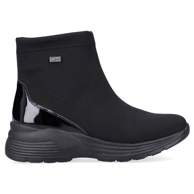 Waterproof women's wedge ankle boots black Remonte D6677-03