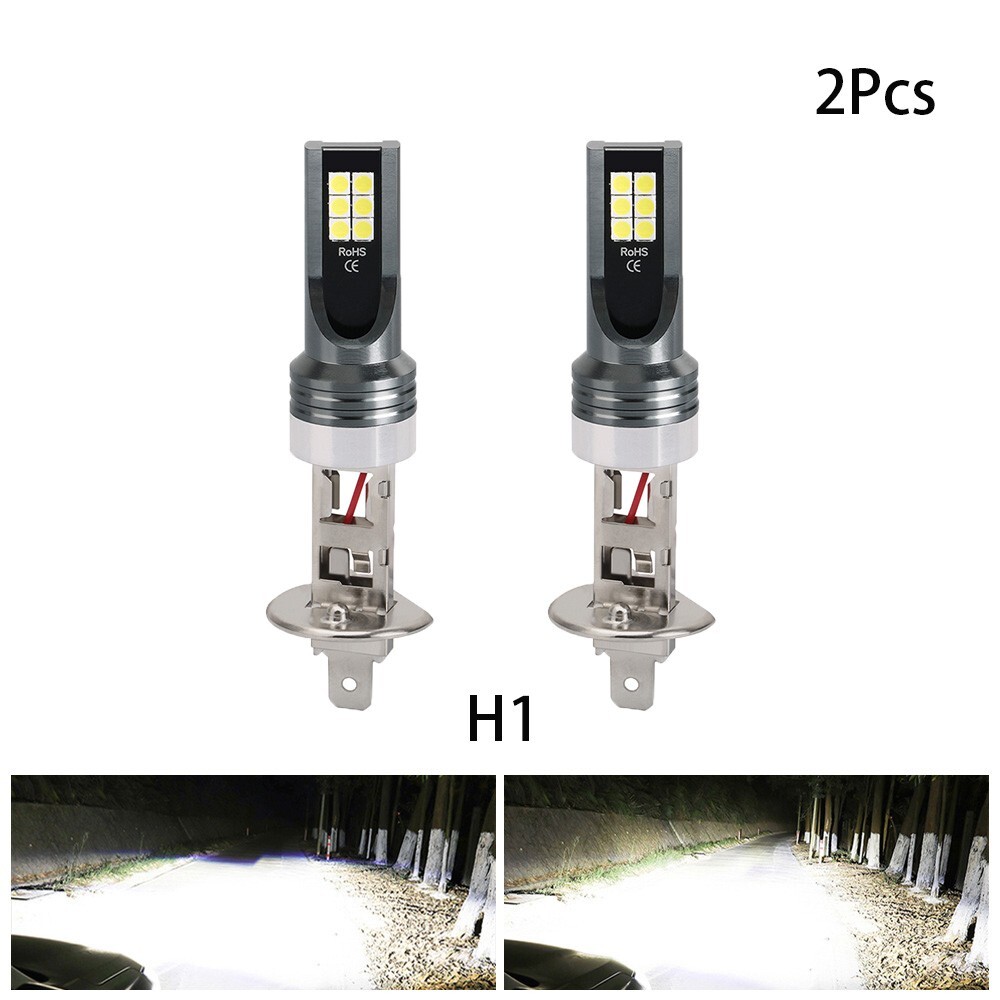 2x H1 LED Headlight Kit High Low Beam Fog Driving Bulbs Super Bright 6500K White