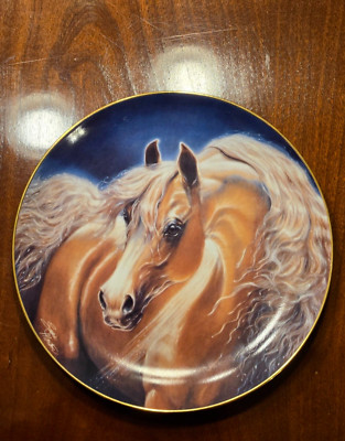 Danbury Mint Golden Lights Horse Plate by Susie Morton - Noble and Free 1993